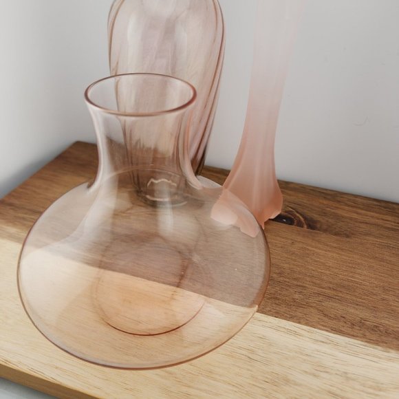 Lot of 3 Unique Vintage Mixed Blush Art Glass Blown Vases mismatched styles - Picture 7 of 8